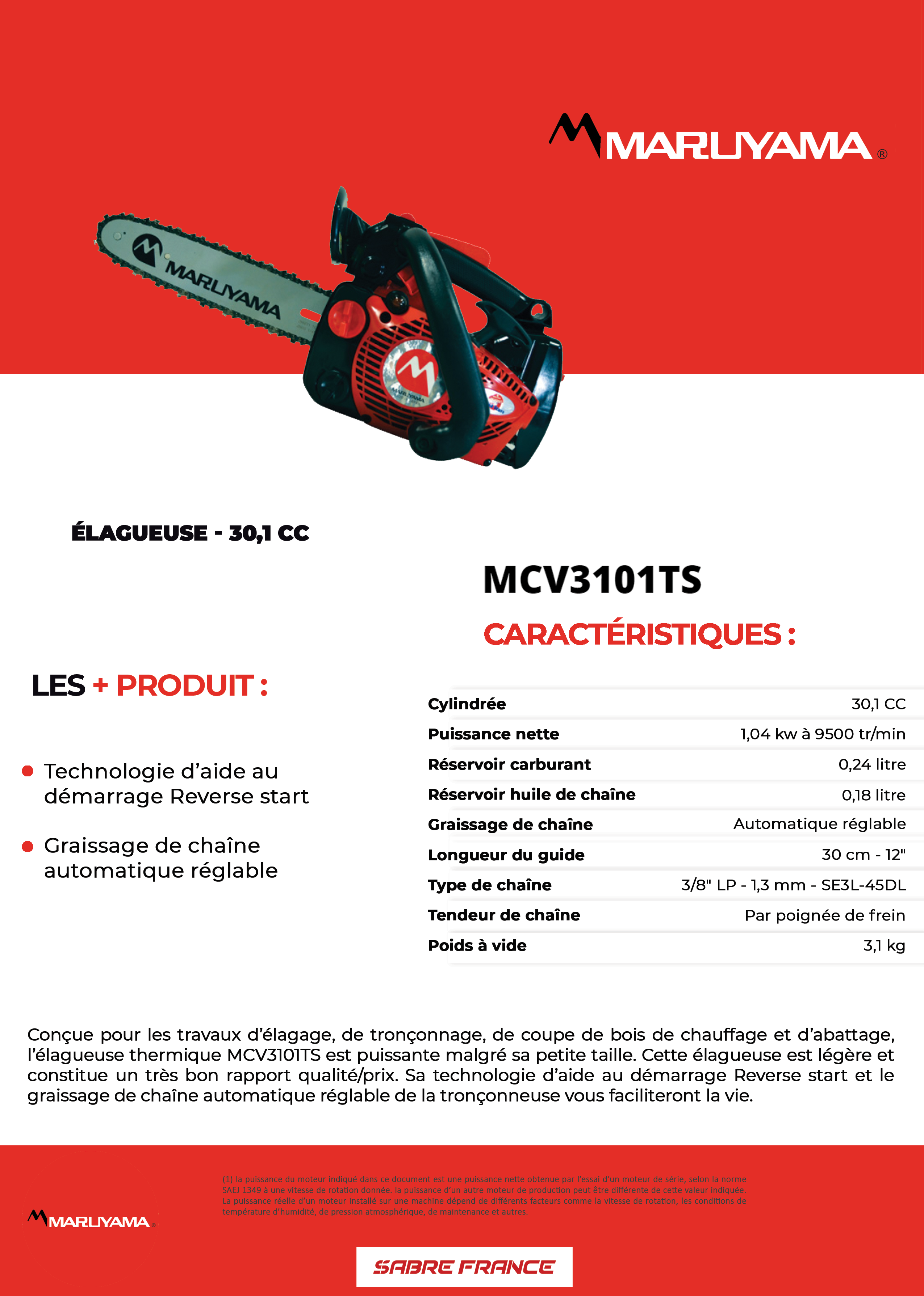 Elagueuse thermique chaine 3/8