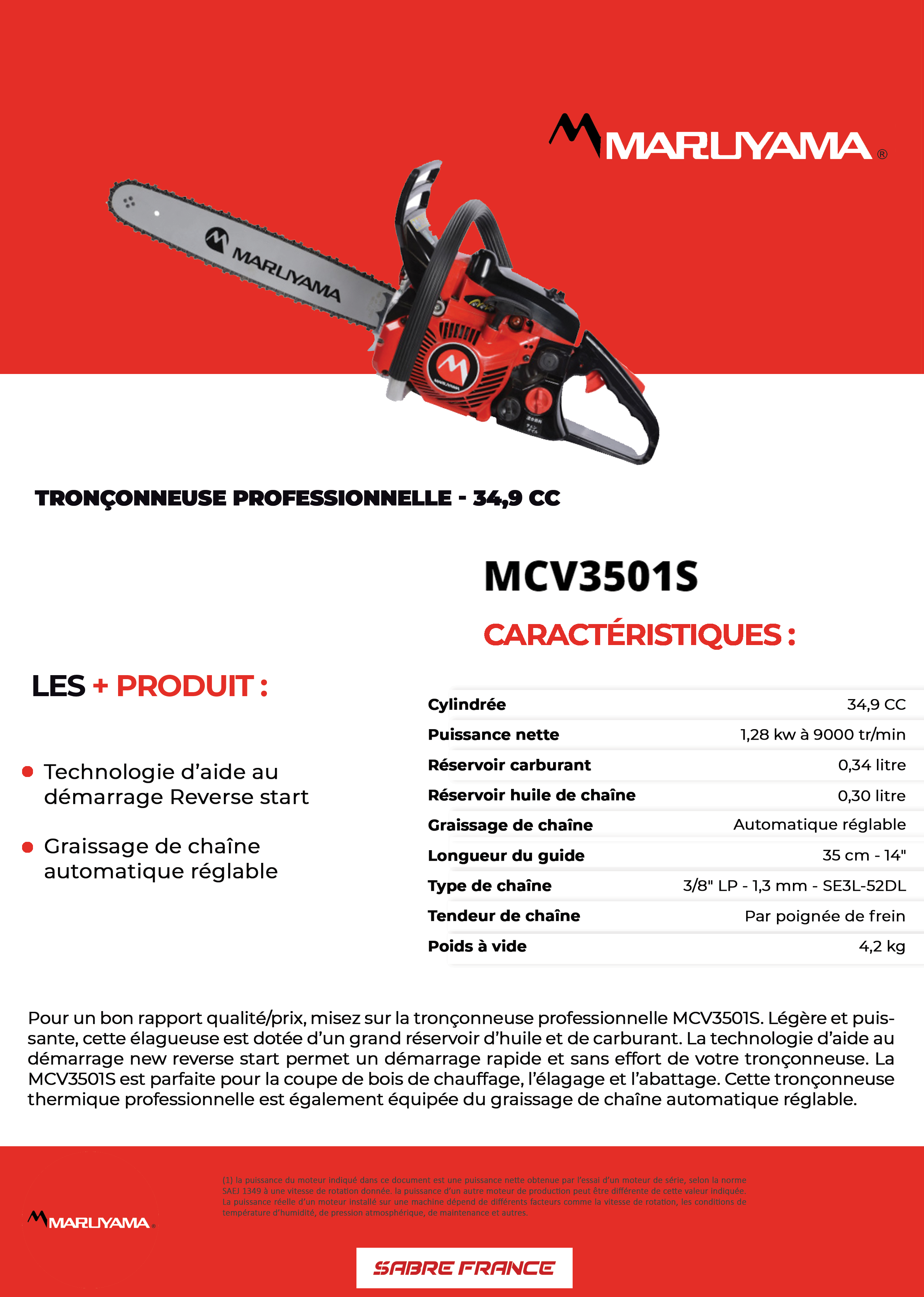 Tronçonneuse professionnelle MCV5600 - Maruyama